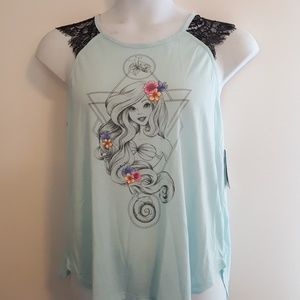 Disney Little Mermaid Ariel Lace Shoulder Top 2x